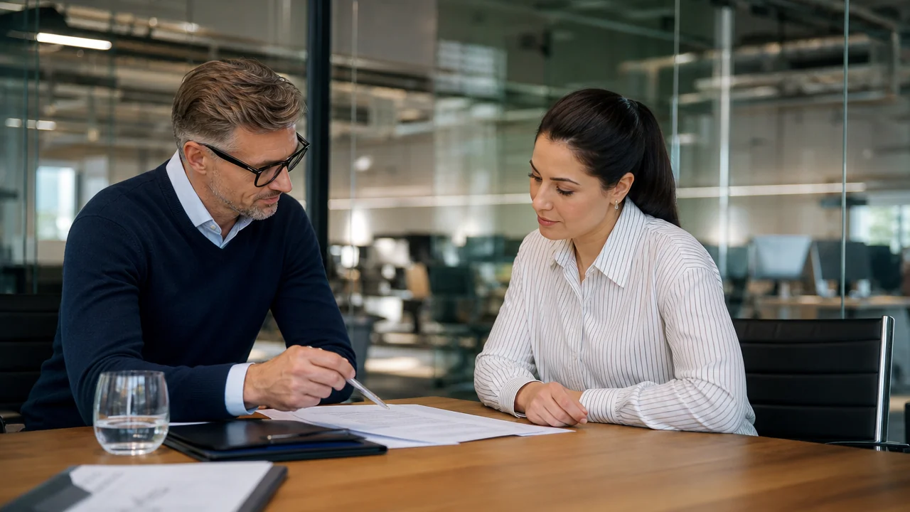 Finance leader and client reviewing numbers together - Clarity Founders